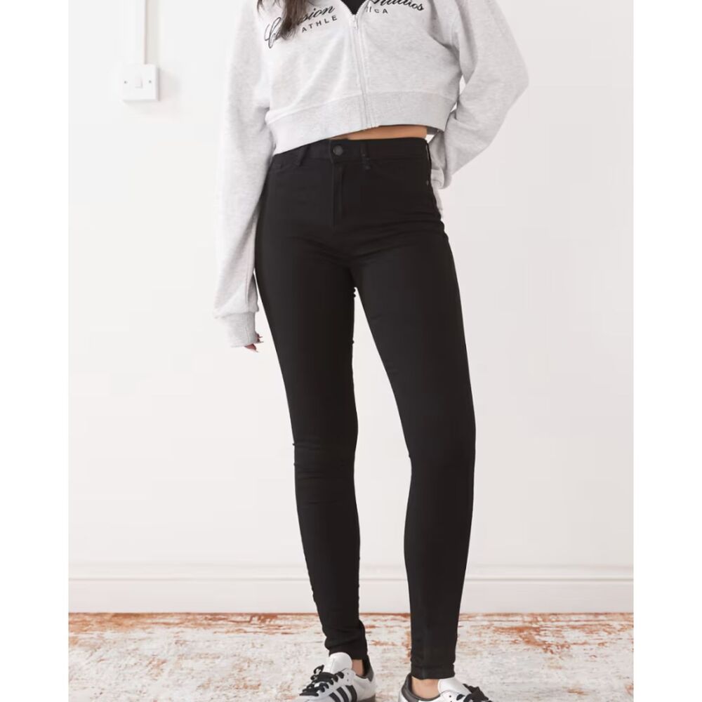 NOISY MAY Callie Skinny High Waist Denim Black Sz 25 NEW NWT